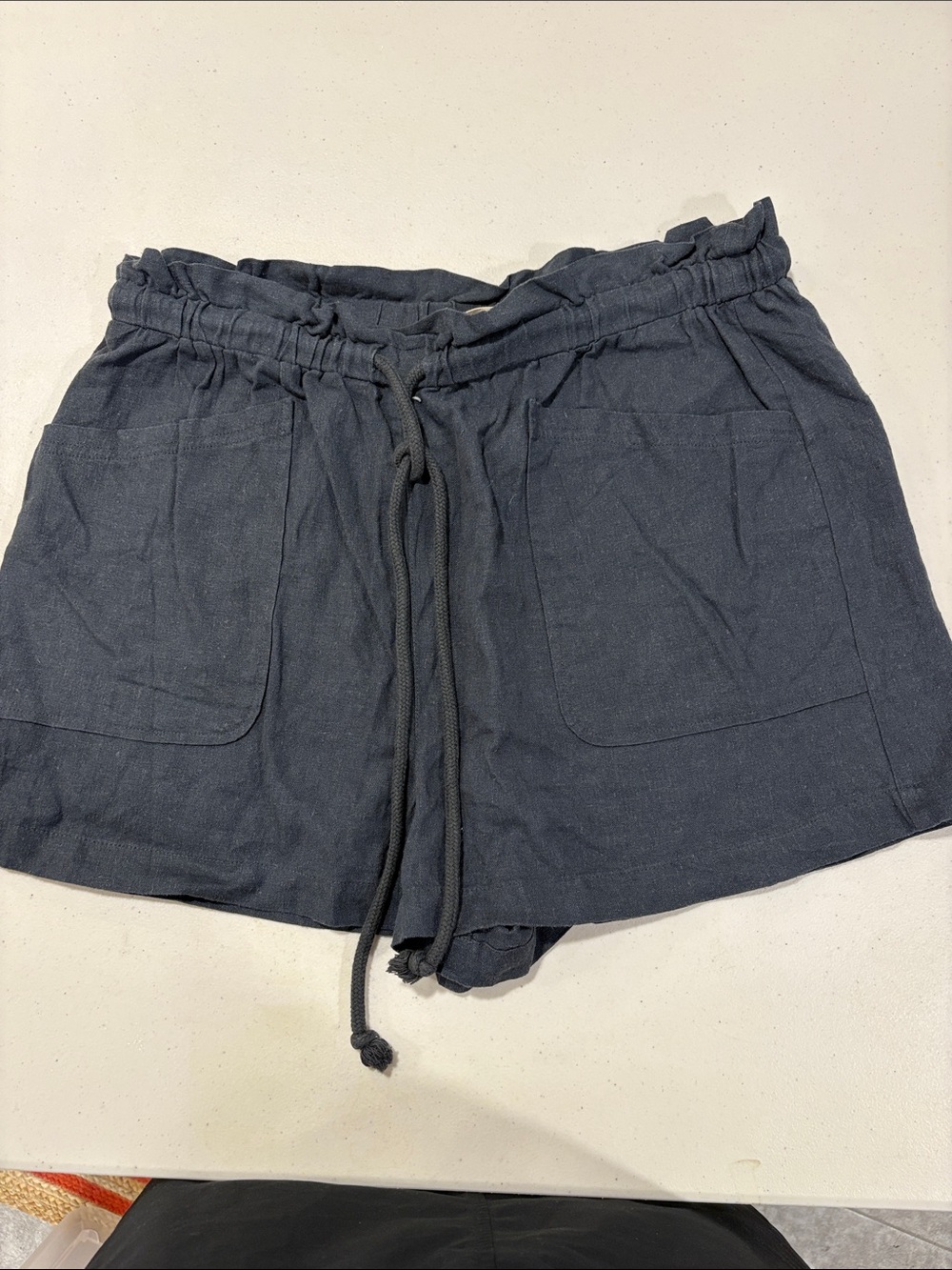 Universal Thread Women's High Waist Drawstring Shorts in Navy